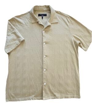 Rag & Bone Mens Camp Collar Button Down Shirt Short Sleeve S Green EUC Preppy